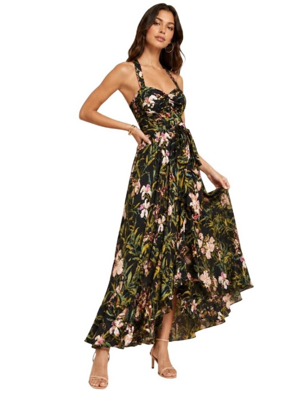 Anthropologie Maeve Gabriela Floral Ruffled Maxi Dress XS